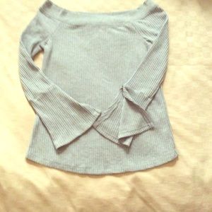 Grey off shoulder top